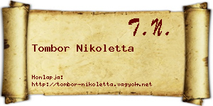 Tombor Nikoletta névjegykártya